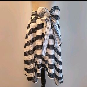 204 CQ by CQ Chandler Midi Hi-lo Skirt Elegant Monochrome Striped